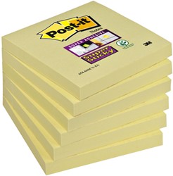 Memoblok Post-it 654  Super Sticky 76x76mm geel