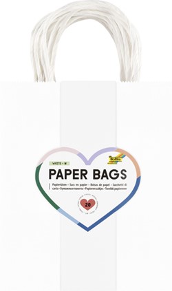 Tas met handvat Folia kraftpapier 110gr 18x21x8cm 20 stuks wit