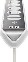 Stekkerdoos Brennenstuhl bureau Estilo 6 voudig inclusief 2 USB 200cm wit/zilver-3