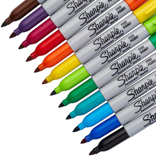 Viltstift Sharpie rond fijn assorti blister à 12 stuks-3