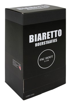 Roerstaafjes Biaretto hout 11cm 2000 stuks