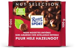 Chocolade Ritter Sport puur-hele hazelnoot 100gr