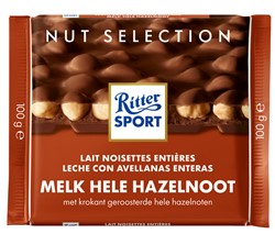 Chocolade Ritter Sport melk-hele hazelnoot 100gr