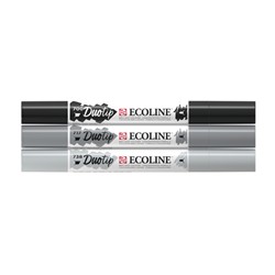 Duotip Talens Ecoline set à 3 stuks zwart en grijs