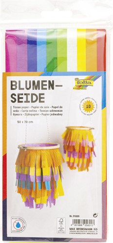 Zijdevloeipapier Folia 50x70cm 20gr assorti 10 vel