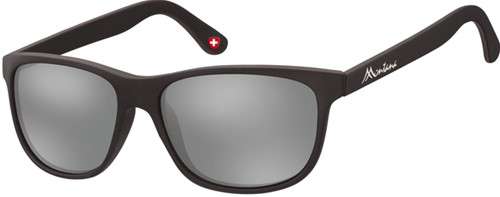 Zonnebril Montana Revo mat zwart met zilveren spiegel glas