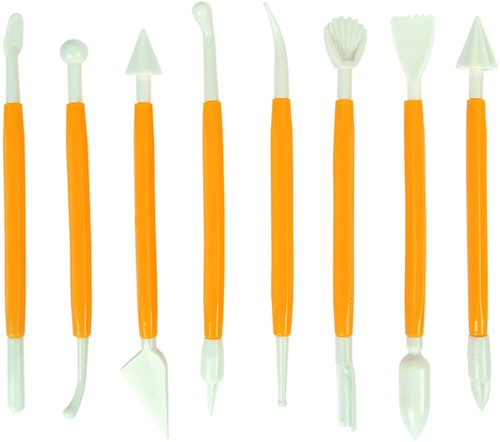 Boetseerspatel Conda set à 8 stuks 15 cm plastic