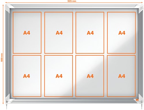 Binnenvitrine Nobo Premium Plus 8xA4 schuifdeur magnetisch-2