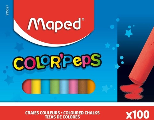 Schoolbordkrijt Maped Color'Peps assorti stofvrij