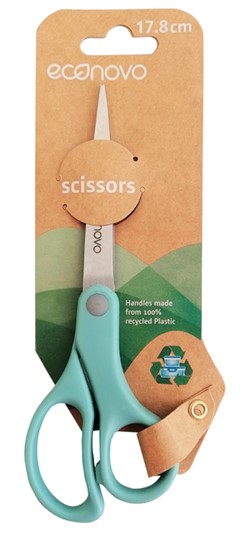 Schaar Econovo 178mm blauw blister à 1 stuk