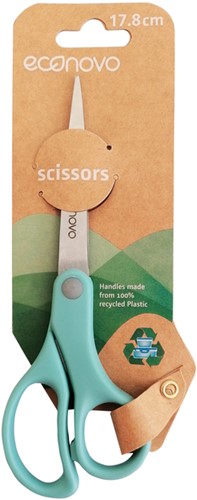 Schaar Econovo 178mm blauw blister à 1 stuk