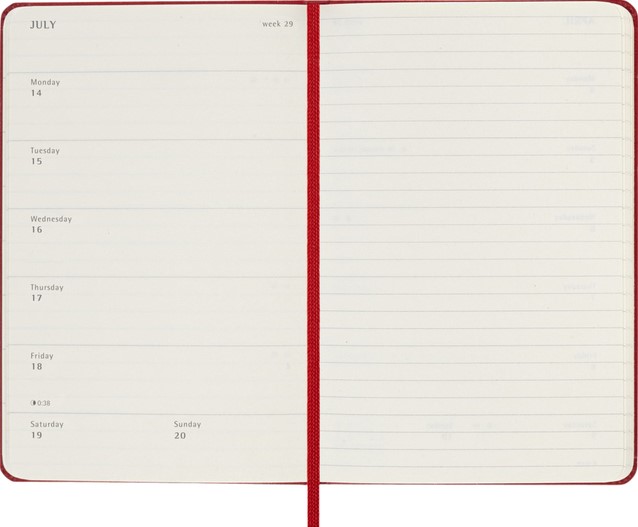 Agenda 2025 Moleskine 12M Planner Weekly 7dagen/1pagina pocket sc scarlet red GZ OfficeXperience