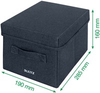 Opbergdoos Leitz gestoffeerd met deksel 190x160x285mm grijs 2 st-3