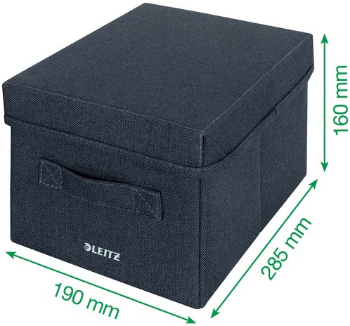 Opbergdoos Leitz gestoffeerd met deksel 190x160x285mm grijs 2 st-3