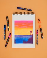 Paintmarker Uni POSCA PC17K extra breed rechthoek donkerblauw-1