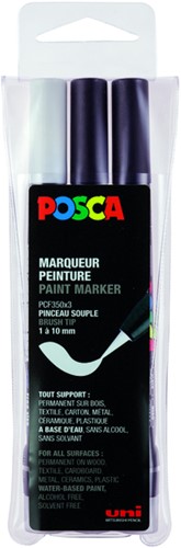 Brushverfstift Posca PCF350 1-10mm assorti set à 3 stuks