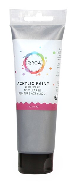 Acrylverf Qrea 120 ml zilver