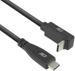 Kabel ACT USB-C standaard naar USB-C hoek boven/beneden 10Gbps 1m