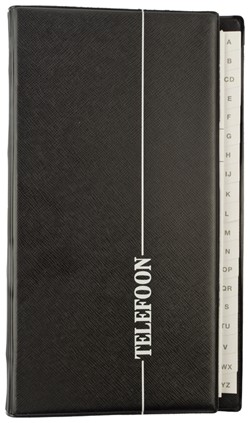 Telefoonalbum Kangaro 215x130mm A-Z 4-rings zwart