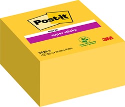 Memoblok Post-it 2028 Super Sticky 76x76mm kubus geel