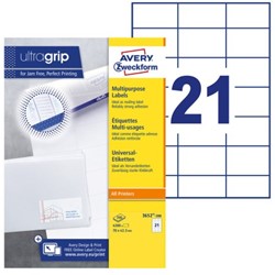 Etiket Avery 3652-200 70x42.3mm wit 4200 stuks