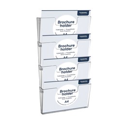 Folderhouder Europel 4x A4 wand liggend koppelbaar transparant