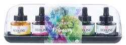 Inkt Talens Ecoline met pipet primary set à 5 ass