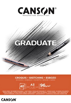 Schetsboek Canson Graduate Croquis A3 96gr 40 vel