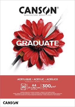 Olie Acrylblok Canson Graduate A4 290gr 20 vel