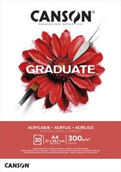 Olie Acrylblok Canson Graduate A4 290gr 20 vel