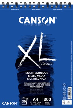 Aquarelblok Canson  XL Mix Media  A4 300gr spiraal 30 vel