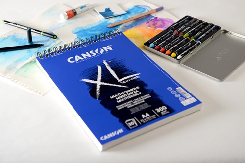 Aquarelblok Canson  XL Mix Media  A4 300gr spiraal 30 vel-2