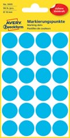Etiket Avery 3005 rond 18mm blauw 96 stuks