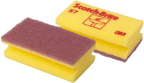 Schuurspons Scotch-Brite delicate oppervlakken 70x130mm geel 10 stuks