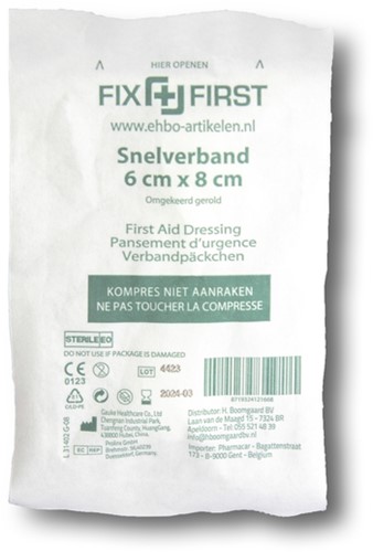 Snelverband FixFirst gerold 6x8cm 10 stuks