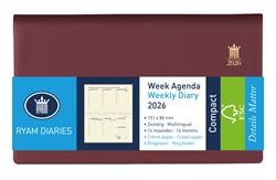 Agenda 2026 Ryam Compact Suprema 7dagen/2pagina's ringplastic bordeaux