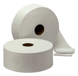 Toiletpapier Cleaninq T1 jumbo groot 2-laags 6x380m wit