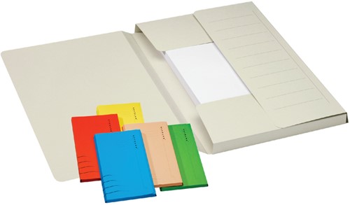 Dossiermap Secolor  Mammoet folio 3 kleppen 270gr blauw-2