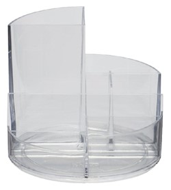Pennenkoker MAUL roundbox 7 vakken Ø140x125mm transparant