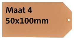 Label karton nr 4 200gr 50x100mm chamois 1000 stuks