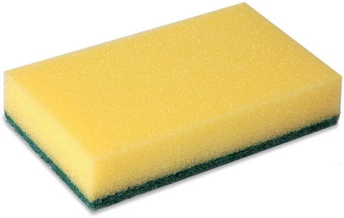 Schuurspons Cleaninq 140x90x28mm geel/groen 10 stuks-2