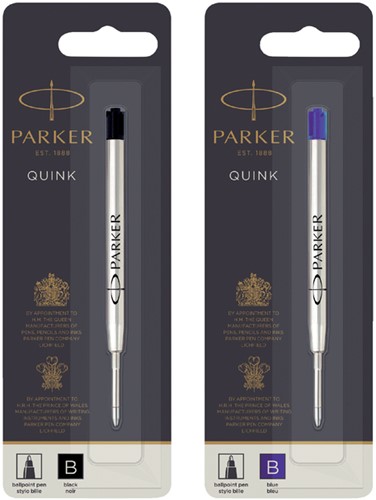 Balpenvulling Parker Quink breed zwart breed blister à 1 stuk-2