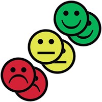 Magneet smiley 75mm emotie neutraal geel 5 stuks-2