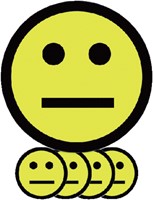 Magneet smiley 25mm emotie neutraal geel 5 stuks