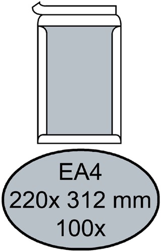 Envelop Quantore bordrug EA4 220x312mm zelfklevend wit 100 stuks