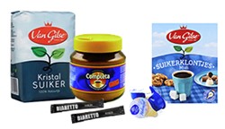 Koffiemelk, suiker en zoetjes
