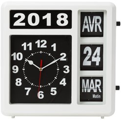 WANDKLOK MET FLIPOVER KALENDER - 31 x 31 cm - FRANS