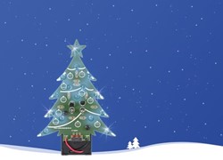KERSTBOOM - BLAUWE LEDs - AAN/UIT-SCHAKELAAR