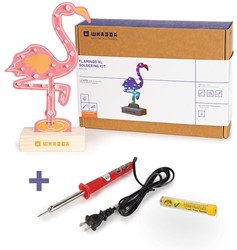 XL flamingo soldeerset, promoset met gratis soldeerbout en soldeertin, educatief en creatief doe-het-zelf elektronicaproject - VS-versie